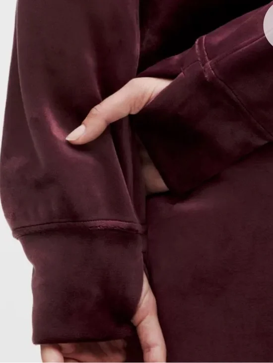 Lululemon Oversized Funnel-neck Half zip scuba velvet garnet red -XL/XXL NWOT - Picture 6 of 14